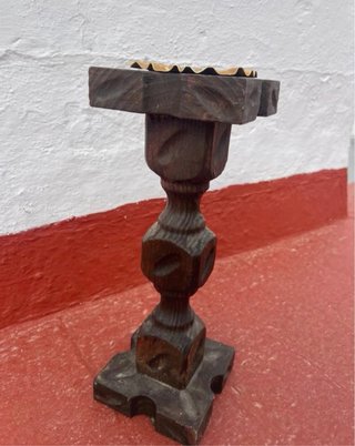 Cenicero madera tallada
