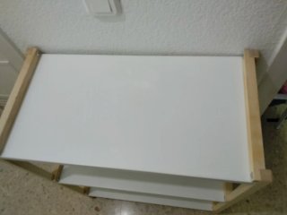 Estantería de cocina madera y blanca
