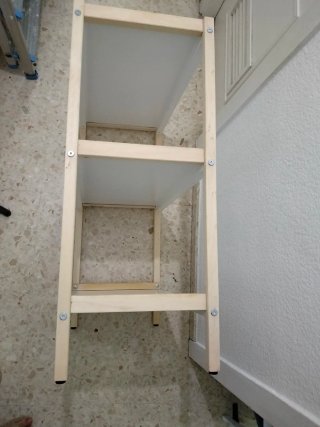 Estantería de cocina madera y blanca
