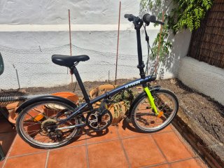 Bicicleta Plegable B'TWIN Azul y Amarillo
