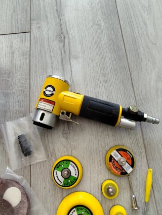 Lijadora-pulidora neumática y accesorios