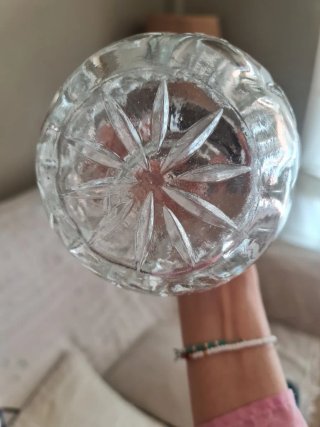 Antiguo Frasco Vidrio Labrado Jarrón estilo Piña