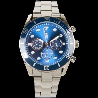 Reloj My Time Azul y Plateado Cronógrafo