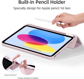 Funda iPad protección carga lápiz rosa