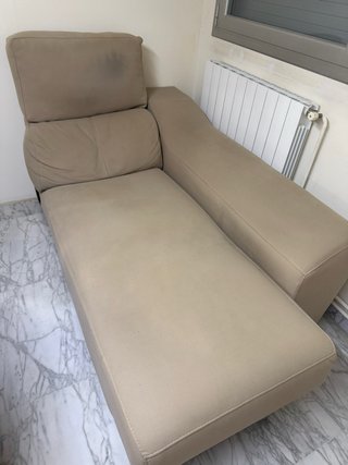 Sofá chaiselongue tela beige