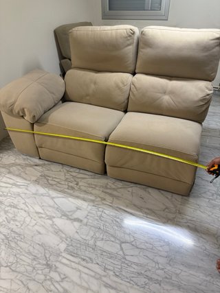Sofá chaiselongue tela beige