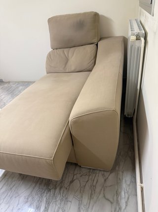 Sofá chaiselongue tela beige