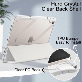 JETech funda iPad soporte pencil transparente