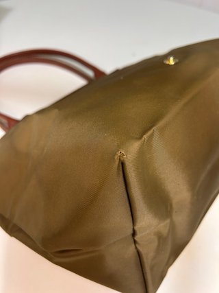Bolso Longchamp Piel Marrón y Verde Oliva