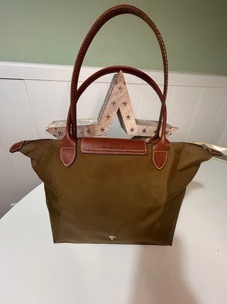 Bolso Longchamp Piel Marrón y Verde Oliva