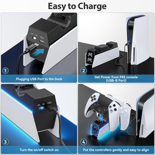 Tokluck base carga rápida mando PS5