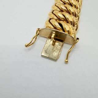 Pulsera Barbada de oro 18k, 35.1 g, 22 cm.