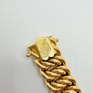 Pulsera Barbada de oro 18k, 35.1 g, 22 cm.