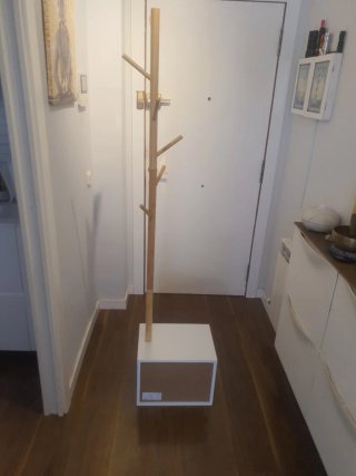 Perchero zapatero madera y blanco