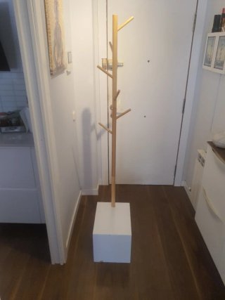 Perchero zapatero madera y blanco
