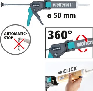 wolfcraft pistola compacta ligera antigoteo