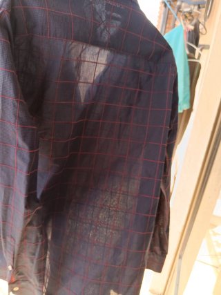 Camisa Mango cuadros azul y rojo