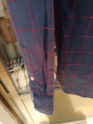 Camisa Mango cuadros azul y rojo
