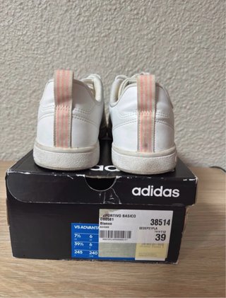 Adidas VS Advantage DB0581 Talla 39 Blanco y Rosa