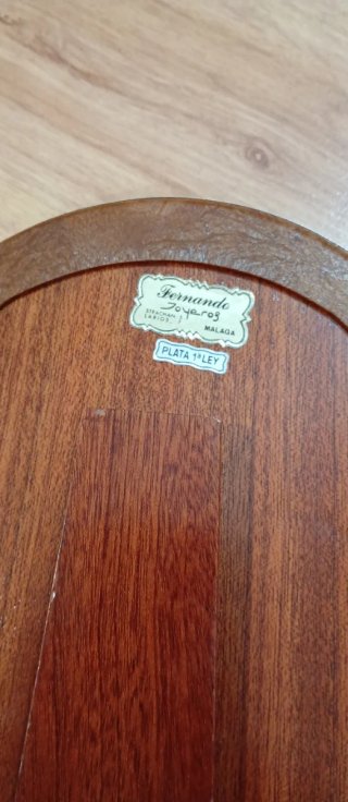 Marco de plata de ley 925 y madera