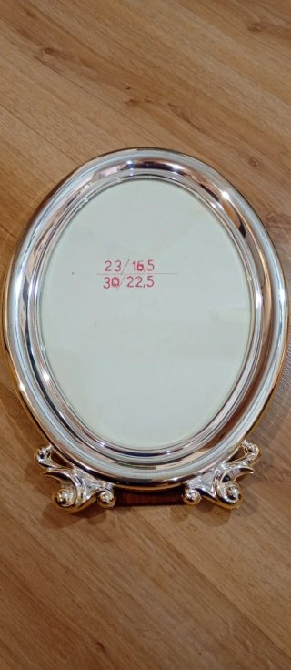 Marco de plata de ley 925 y madera