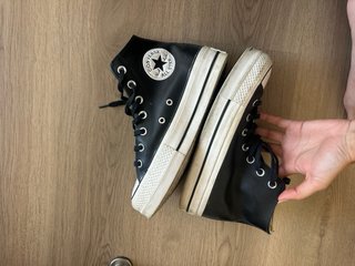 Converse All Star plataforma de piel