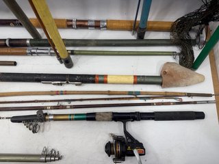 Lote cañas de pescar antiguas