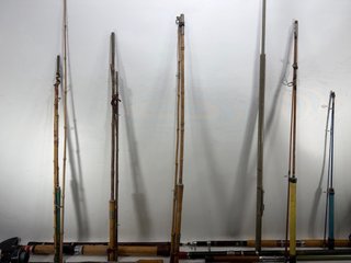 Lote cañas de pescar antiguas