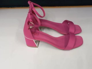 Sandalias Tacon Rosa y Dorado Talla 39 impecables