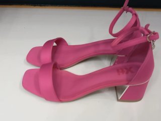 Sandalias Tacon Rosa y Dorado Talla 39 impecables