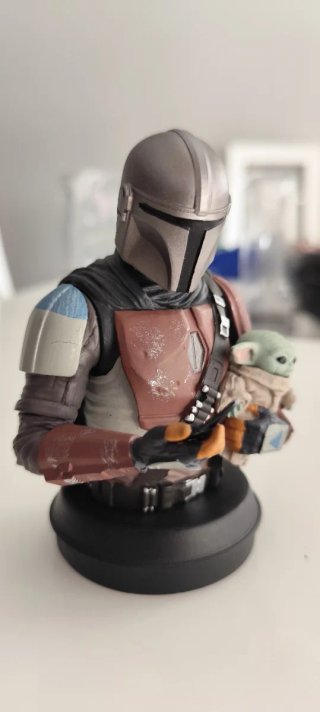 Busto Mandalorian y Grogu star wars