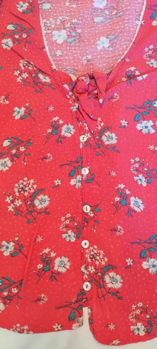 Blusa floral rossa Springfield taglia 34