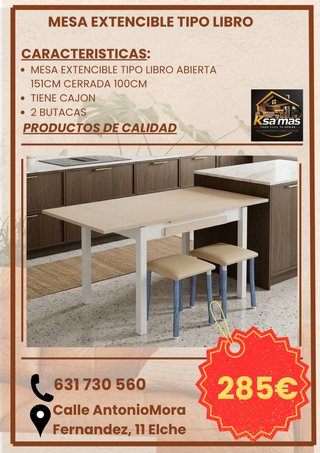 Mesa Extensible Tipo Libro