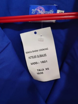 Chaqueta Cocina Mercantile Azul Doble Botonadura