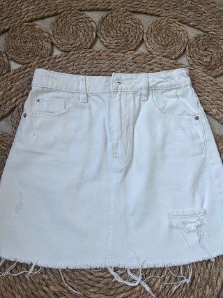 Falda vaquera blanca Pimkie