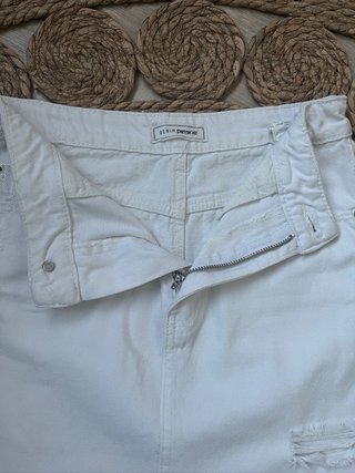 Falda vaquera blanca Pimkie