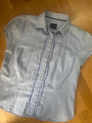 Camisa Zara Basic Azul Talla L