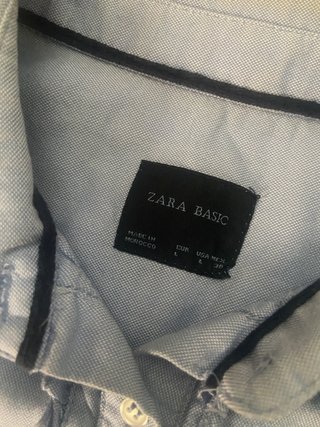 Camisa Zara Basic Azul Talla L