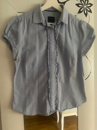 Camisa Zara Basic Azul Talla L