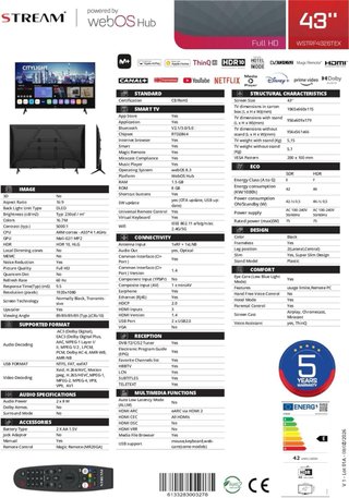 Smart TV Stream 43 WebOS 8.3