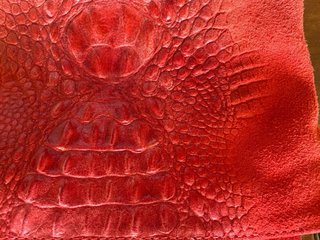 Bolso piel rojo cocodrilo