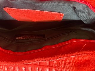Bolso piel rojo cocodrilo