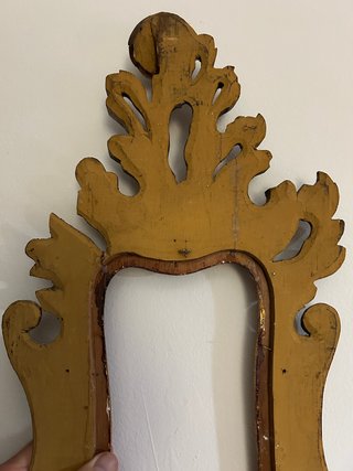 Antiguo marco cornucopia madera policromada