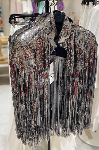 Coprispalle Zara paillettes e frange