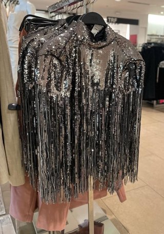 Coprispalle Zara paillettes e frange