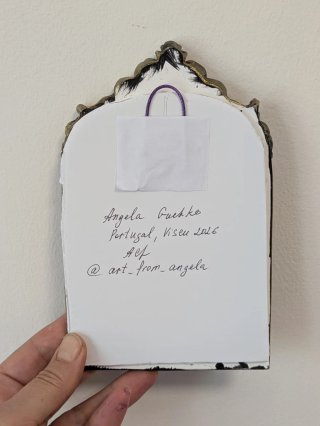 Quadro pintado á mão, emoldurado