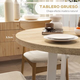 Mesa redonda madera y metal