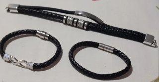 Lote 3 Pulseras Cuero Hombre