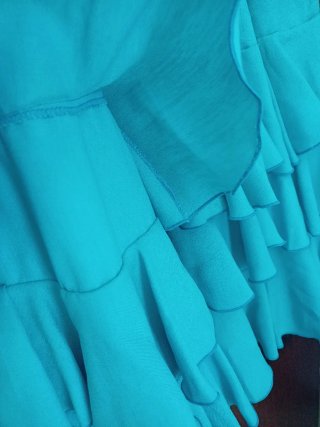 Falda Flamenco Olivares Talla 42 Turquesa