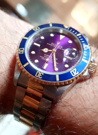 Rolex Submariner 16613LB purple dial